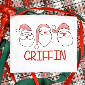 Santa Clause Trio Personalized Shirt for Christmas - Holidays - party - Tree farm - sibling set