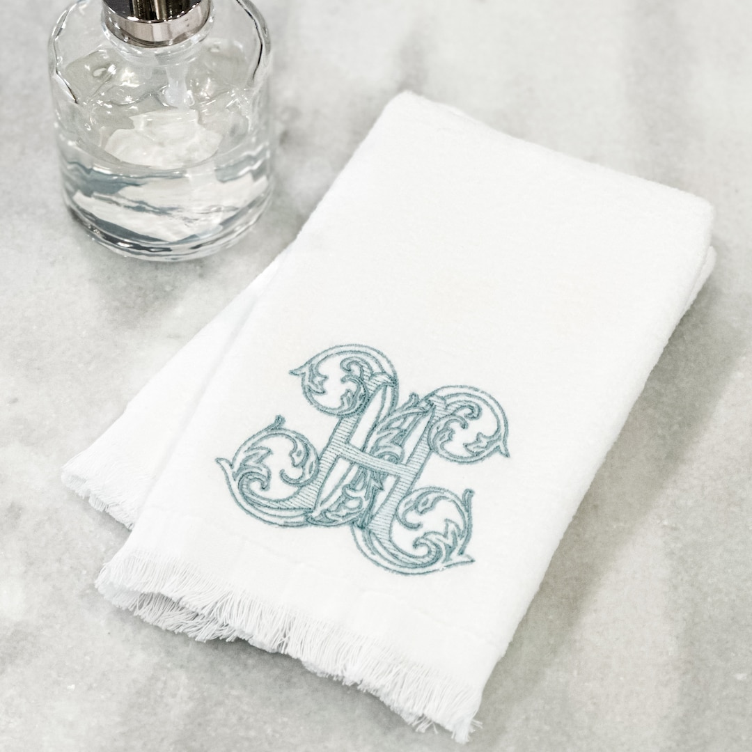 Personalized Velour Fingertip Towel Guest Towel Etsy