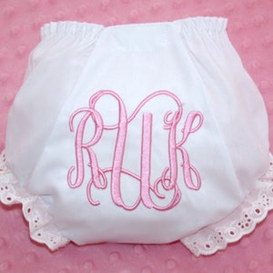 Pañales bombachos con monograma para bebé - Recién nacido - Niña - Regalo - Personalizado - Pañales bombachos - Estándar - Rosa