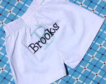 Monogrammed Infant Diaper Cover Boxer - Newborn - Bloomer - Baby Boy