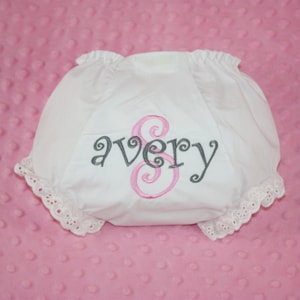 Monogrammed Infant Diaper Cover Bloomers - Newborn - Baby Girl - Gift - Personalized