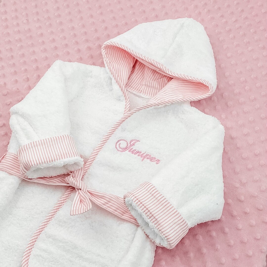 Monogrammed or Personalized Newborn Infant Bath Robe Pink Blue - Etsy
