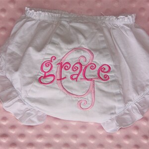 Monogrammed Infant Diaper Cover Bloomers - Newborn - Baby Girl - Gift - Personalized