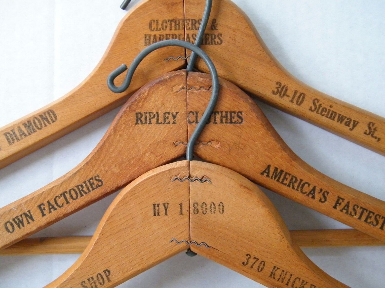 Vintage Wood Clothes Hangers Coat Hanger NYC Advertising Etsy