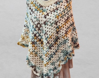 Poncho chal tipo jersey: accesorio cálido para el invierno