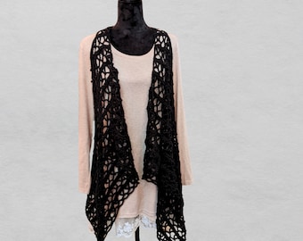 Chaleco abierto sin mangas para mujer, regalo de cumpleaños para tía, chaleco de encaje, ropa informal universitaria.