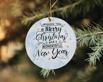 Adorno navideño de madera hecho a mano: "Feliz Navidad"