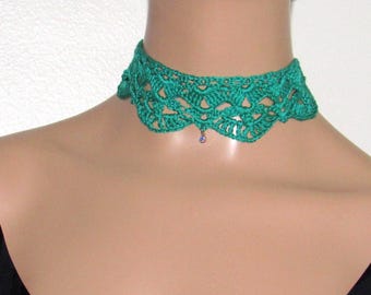 Crochet Lace Choker Necklace Pattern, Victorian Gothic Jewelry (PDF Pattern)