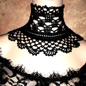 Gothic Crochet Black Neck Collar: Victorian Lace Choker