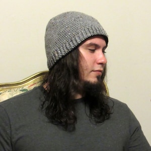 Crochet Gray Hat for Men, Handmade Hats for Men, Winter Beanie for Men, Skull Caps for Men, Crochet Gray Beanie, Accessories, Gifts For Him