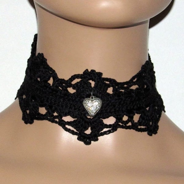 Modèle de bijoux au crochet PDF à téléchargement immédiat pour tour de cou, Comment faire un tour de cou bohème à télécharger, PDF facile au crochet collier gothique victorien