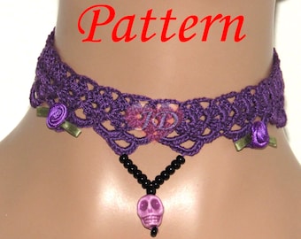 Crochet Pattern, Lace Choker, Gothic Victorian Collar Necklace PDF, Gifts To Make