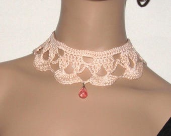 Crochet Pattern, Choker Necklace PDF, Victorian Gothic Collar, Boho Neck Accessories
