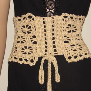 CROCHET PATTERN For Corset Belt, Victorian Style Wide Lace Belt PDF, How To Make Women Uderbust Waist Belt, Written Pattern Corset Belt