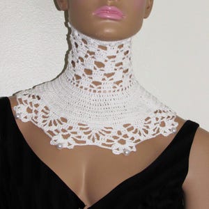 Collar de encaje blanco de ganchillo: corsé gargantilla victoriano gótico con cuentas, accesorios de boda de moda alternativa imagen 12