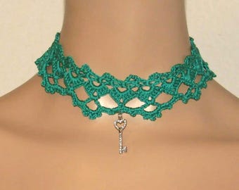 Crochet Pattern PDF: Gothic Victorian Lace Choker, Fairy Core Necklace Digital Download