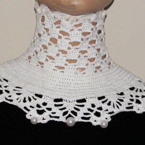 Collar de encaje blanco de ganchillo: corsé gargantilla victoriano gótico con cuentas, accesorios de boda de moda alternativa imagen 10