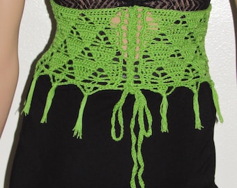 Crochet Lace Belt Pattern, Boho Fringe Underbust Waistband Digital Download, Festival Accessories To Make