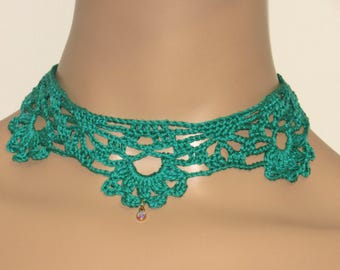 Crochet Necklace Pattern, Lace Choker Pattern, Floral Victorian Fairy Core Collar PDF