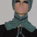 2-PCS Black Stylish Two-Tone Pom-Pom Ear Warmer Knit Hat - Lined for Women