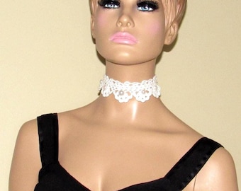 Crochet Choker Pattern, Beaded Victorian Lace Collar Necklace (PDF Download) Neck Accessories