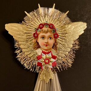 Victorian Inspired Die Cut Angel Christmas Ornament