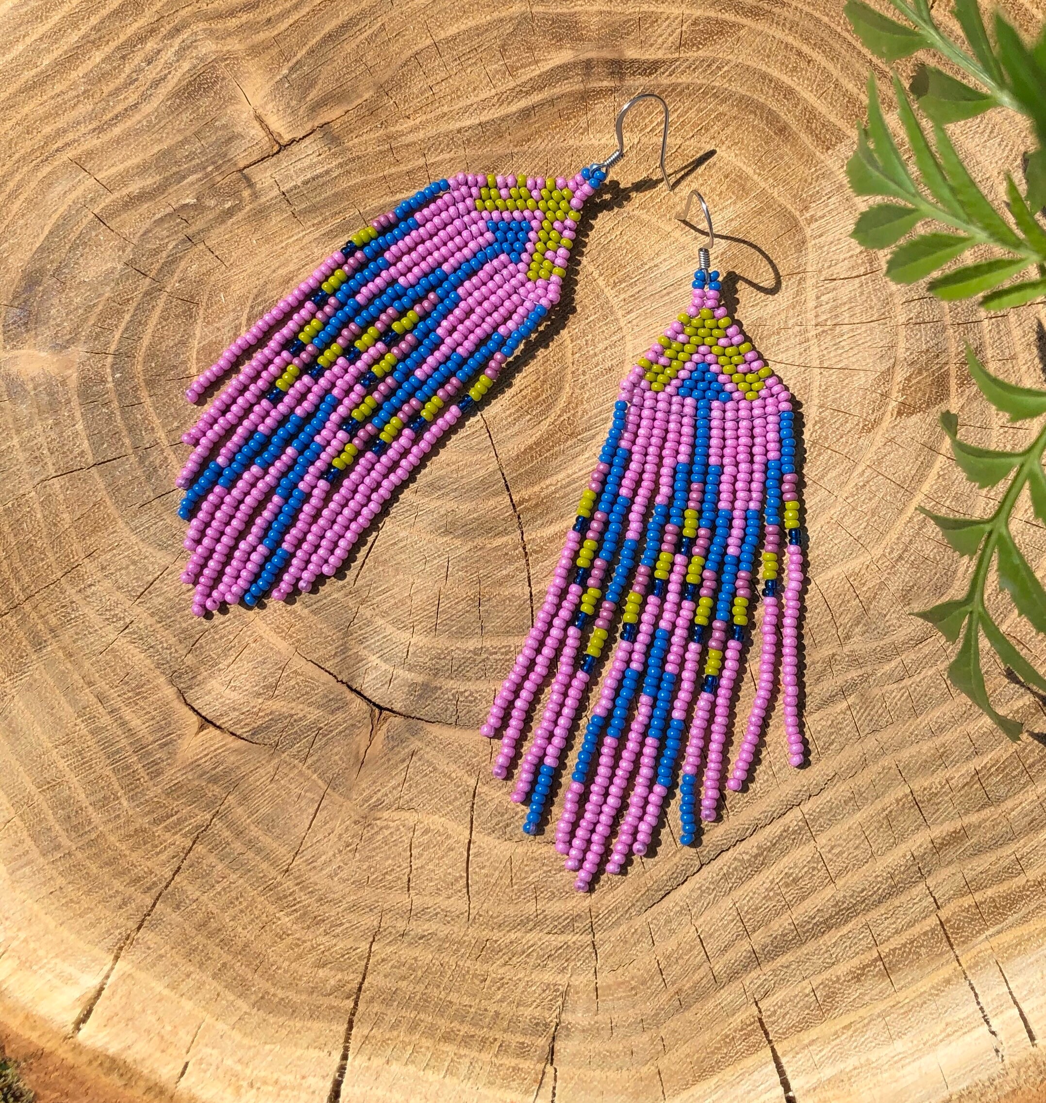 Beauty in Nature Long Seed Bead Earrings Native American | Etsy