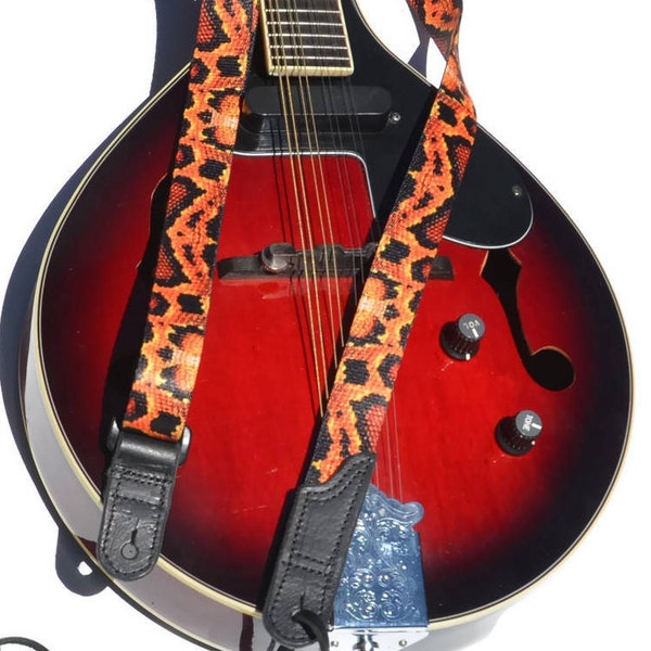 BOA Mandolin Strap | Acoustic Guitar Strap | Handmade Instrument Strap | Cool Fun Guitar Strap | One Inch Wide Adjustable Mandolin Strap