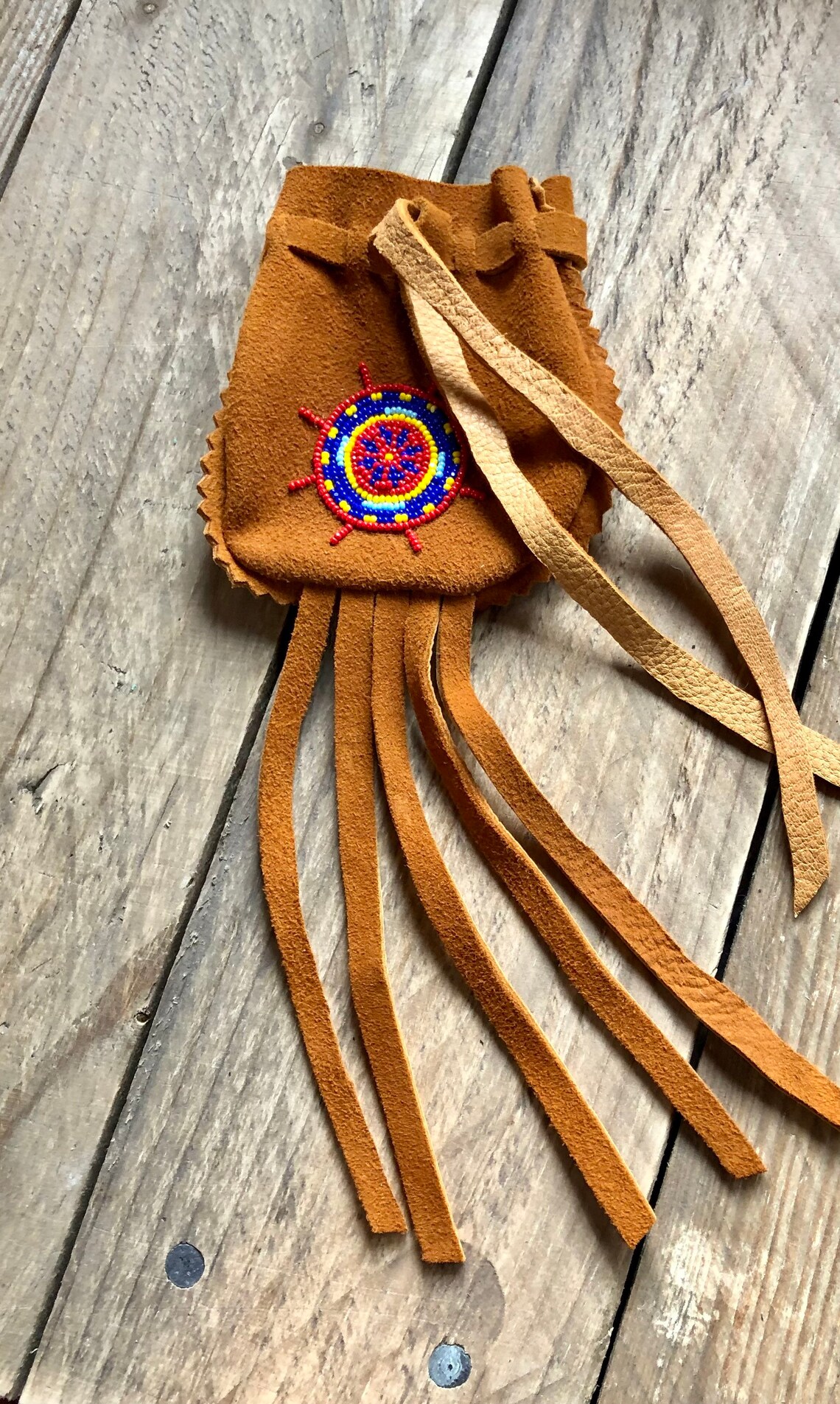 SMALL MEDICINE BAG Seed Bead Medicine Bag Beaded Leather Etsy