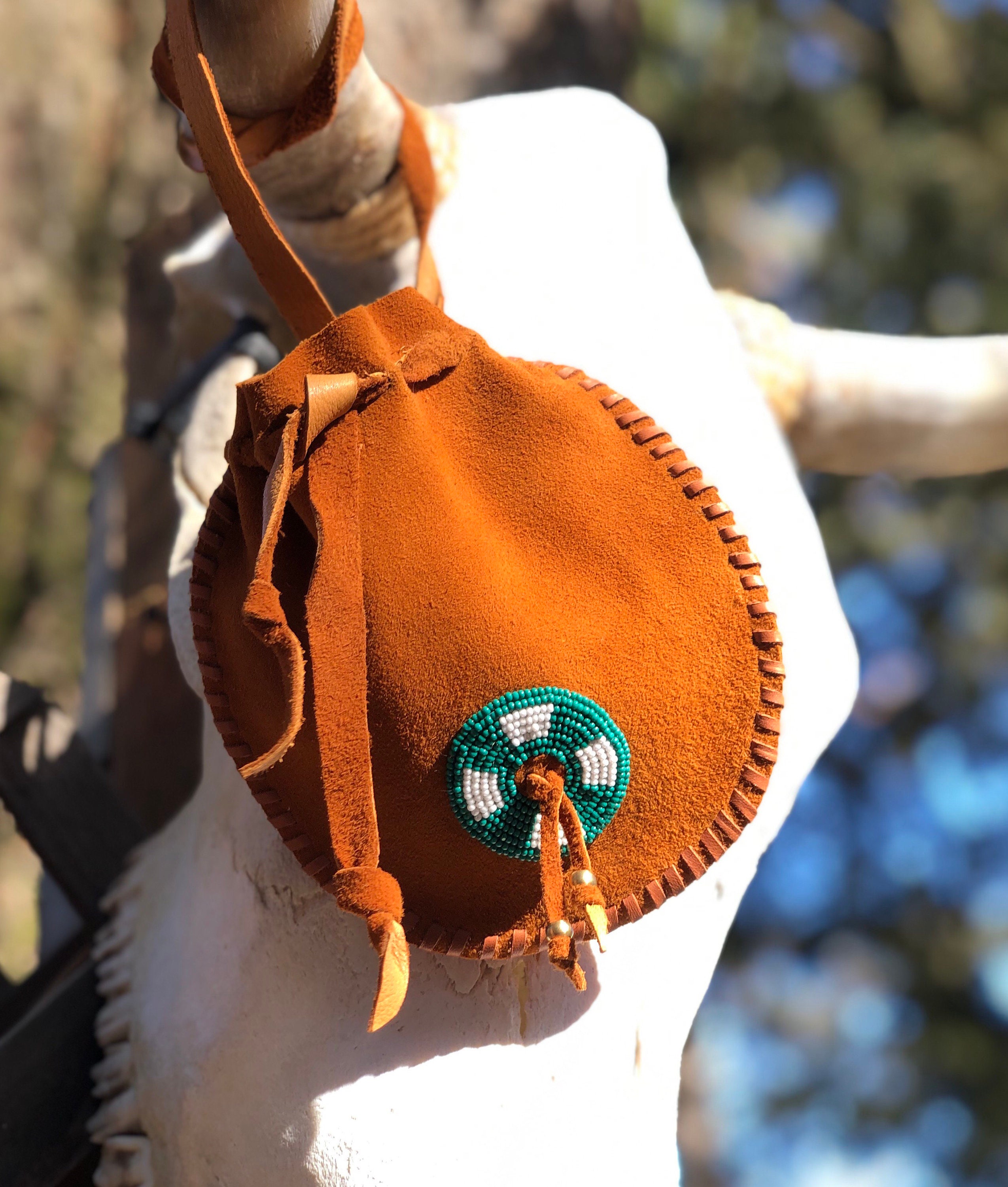 Beaded Medicine Pouch Beaded Leather Soft Pouch Beaded Etsy