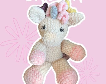 Peluche de ganchillo hecho a mano de unicornio