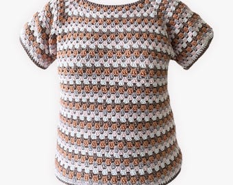 Camiseta de crochet con punto de abuela - Top de crochet hecho a mano - S/M