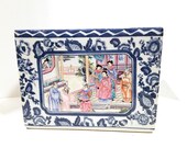 Chinese Porcelain Rectangular Cache Pot Planter Great Qing Qianlong Nia Zhi Period Apocryphal Mark Hand Painted