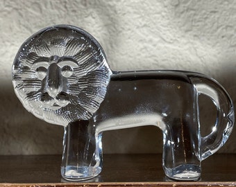 Kosta Boda 1975 Modern Art Glass Lion BertilVallien