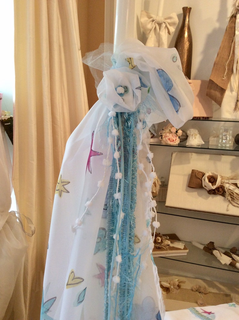 Blue Lathopana set, Orthodox Baptism Lathopana set,Greek Baptism Ladopana set,Oil Sheet and Towels set for Greek Baptism