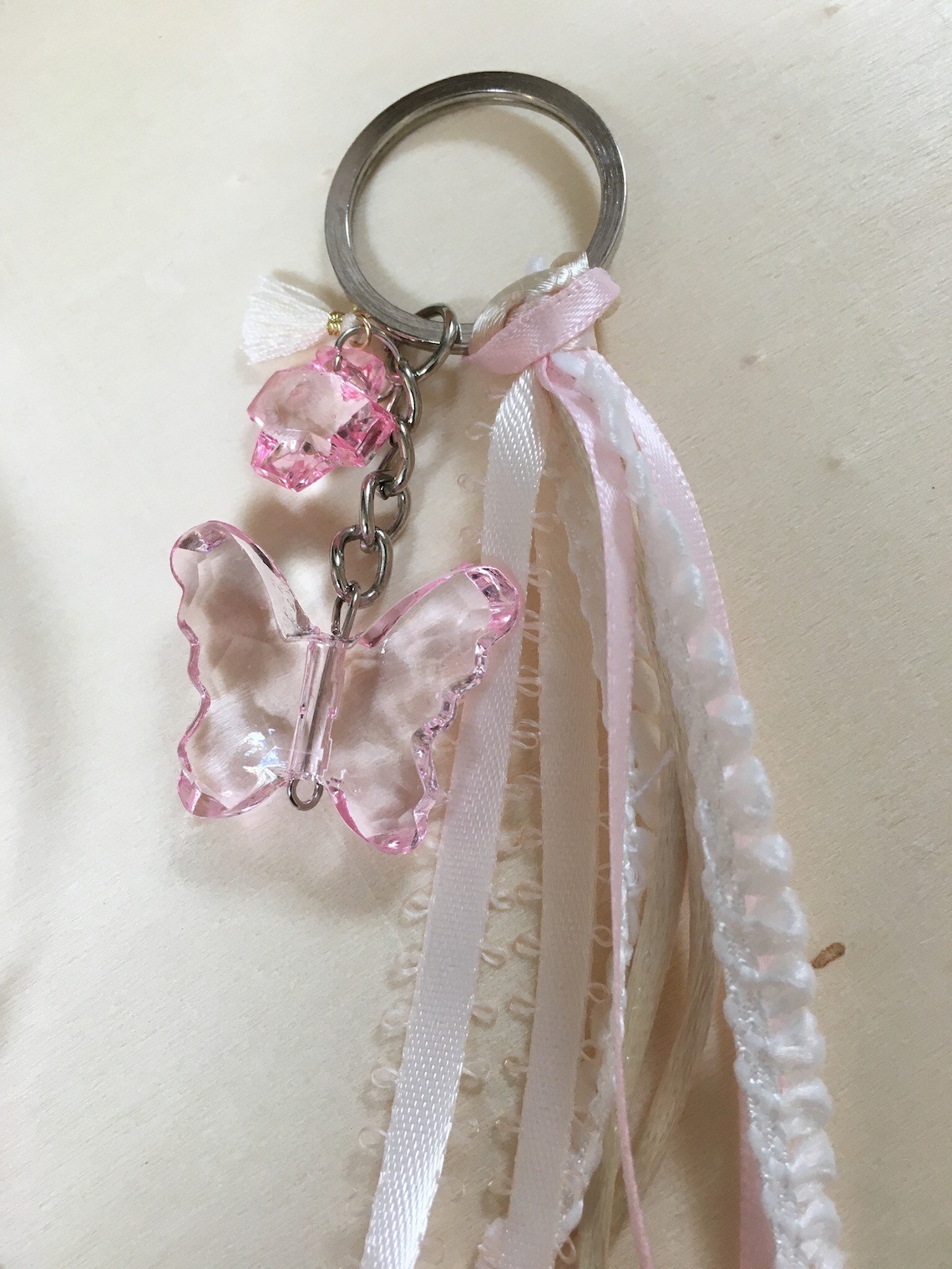 25 Pcs Favors Keychain With Butterfly ,tassel and Cross .baptism