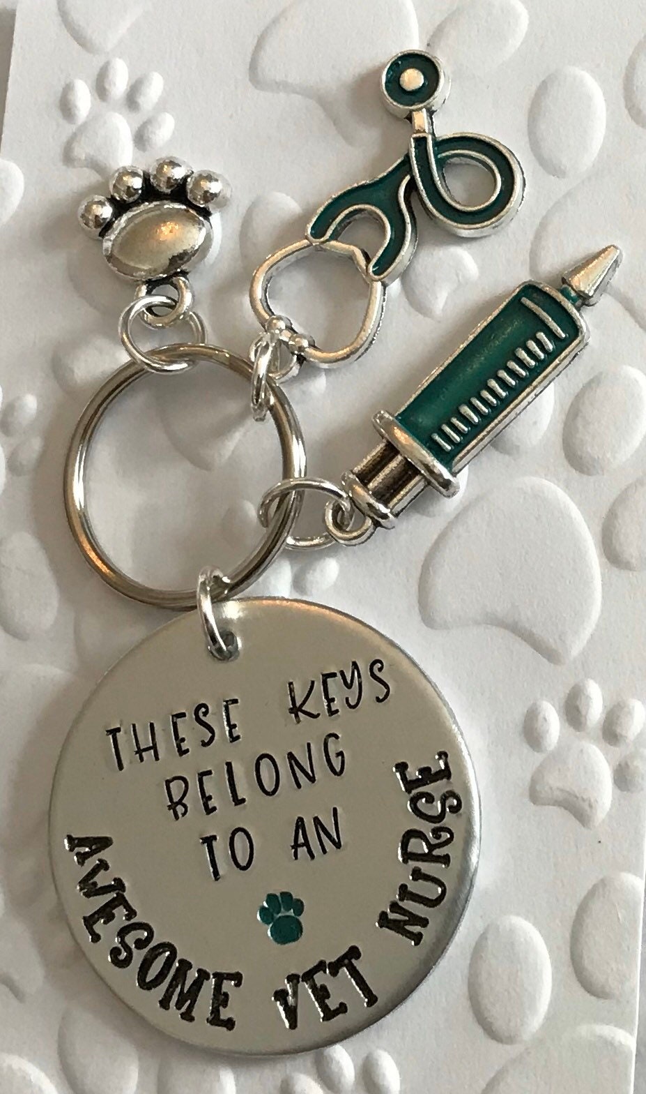 Vet nurse keyring Vet keyring Vet Tech keyring. Veterinary Etsy