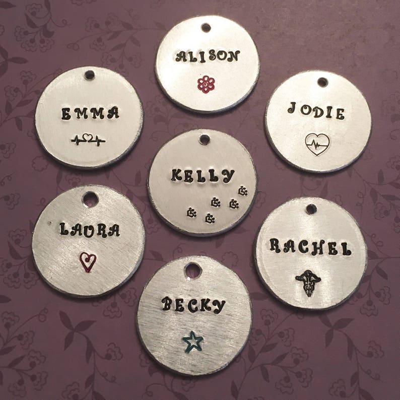 Personalised Hand Stamped Stethoscope Charm Name Tag gift for Etsy