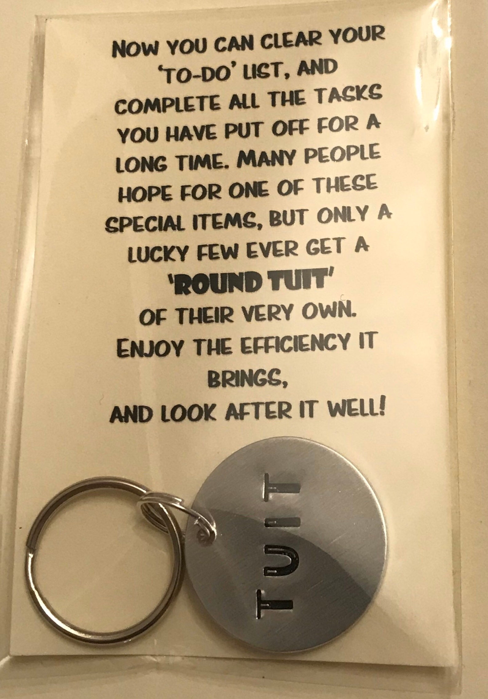 Round Tuit Keyring. Funny Joke Gift. Procrastinator Present. Etsy