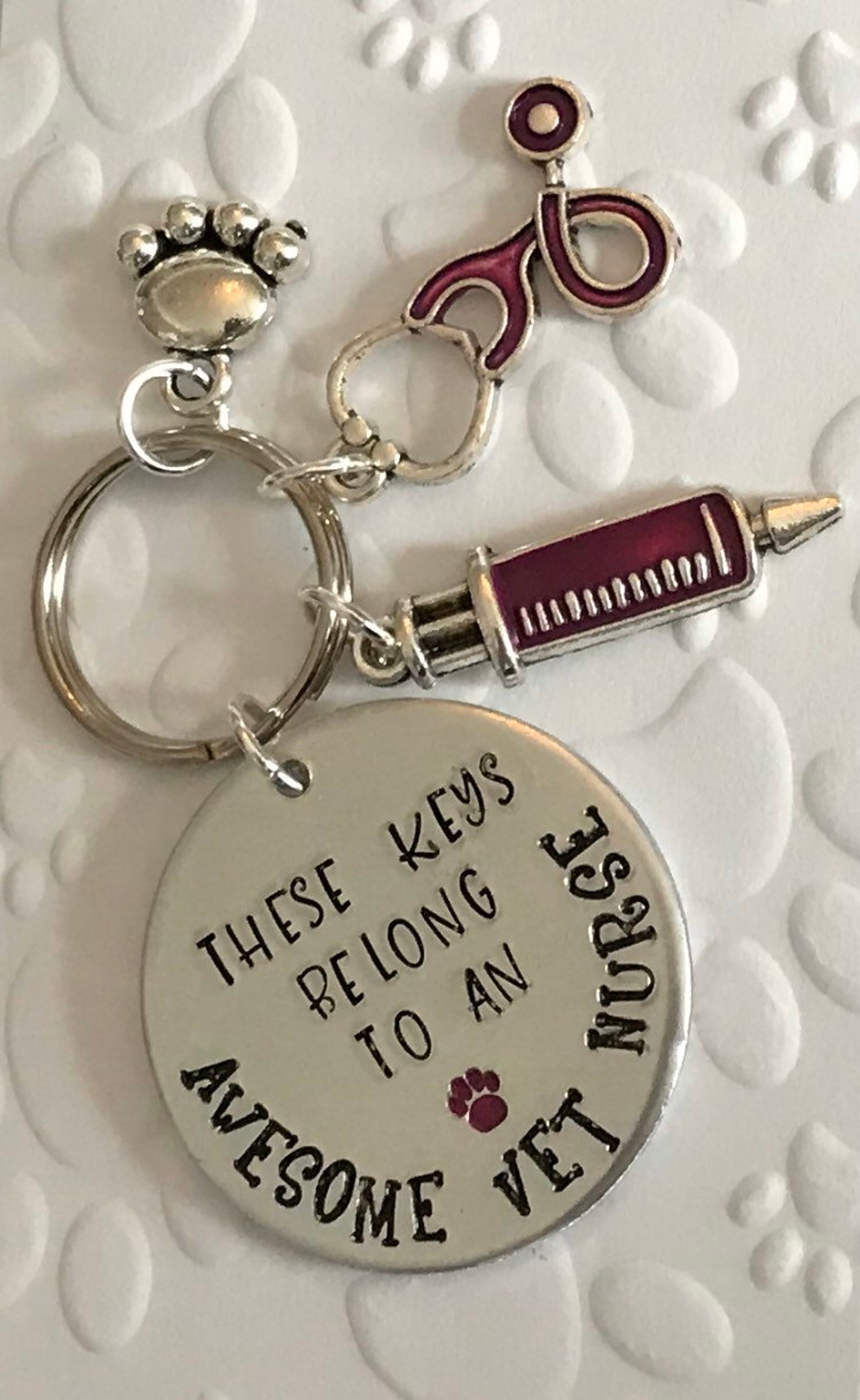 Vet nurse keyring Vet keyring Vet Tech keyring. Veterinary Etsy