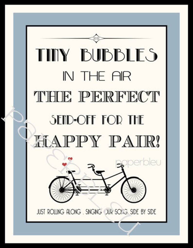 Weddings Tandem Bicycle Theme Leave A Note & Etsy