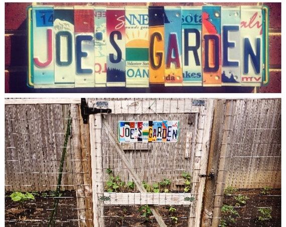 Custom Garden License Plate Name Sign, Gift for Gardener, Outdoor Garden Decoration, Personalized Sign, Custom Names, License Plate Art,