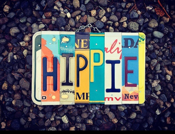 Hippie Dorm Room Decor, Hippie License Plate Sign, Boho Wall Decor, Van Life, Gifts for Hippies, Boho Wall Art, License Plate, Rv Decor.