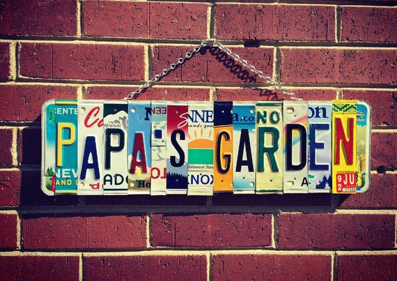 Gift for Grandpa, Fathers Day Gift, Grandpa's Fathers Day Gift, Gift for Papa, Papa Gifts, Garden Sign, License Plate Sign