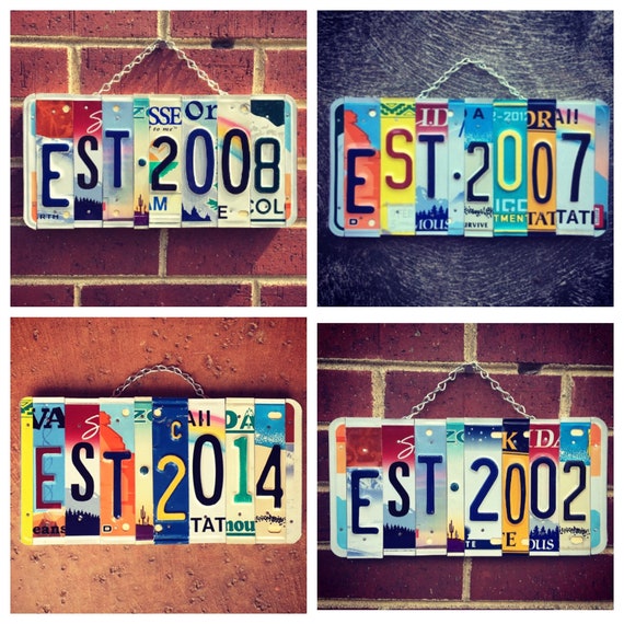 Anniversary Custom License Plate Date Sign, Wedding Anniversary Date, Save the Date, Anniversary Gift for Him, Custom Date.