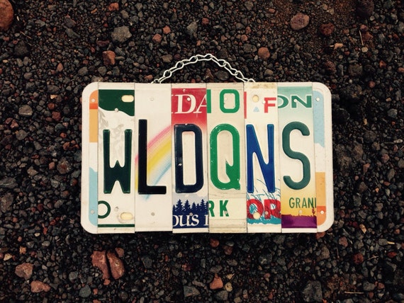 Wild queens. License plate sign. Rollerderby. Name. Personalized. License plate. Art. Sign. Room decor.