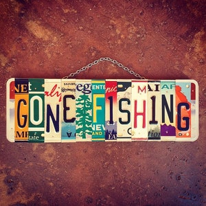 Gone Fishing Sign, Wood Sign, Fishing Love, Fishing Decor, Rustic