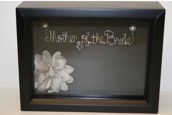 Mother of the Bride Gift, Wedding Wire Names, Personalized Wedding Gift, Black Shadow Box, Bridal Shower Gift, Gift for Mom.