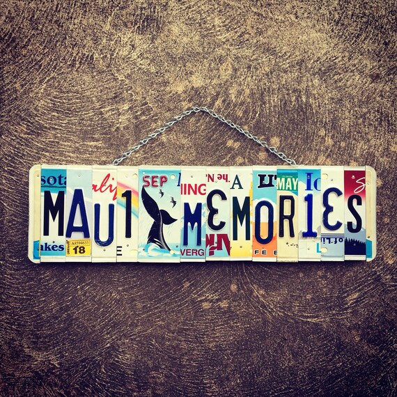 Made in Maui, Maui Art, Whale Sign, Maui Souvenir, License Plate Art, Christmas Gift Idea, Beach Decor, Gift for Her, Housewarming Gift.