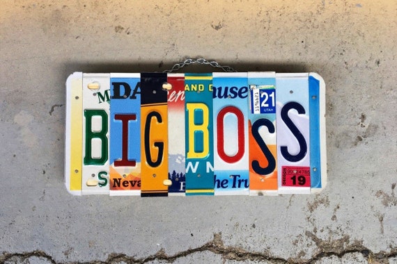 Boss Gift, Gift for Boss, Office Wall Art, License Plate, Birthday Gift for Boss, Boss Appreciation, License Plate Sign, Big Boss, Boss Sign